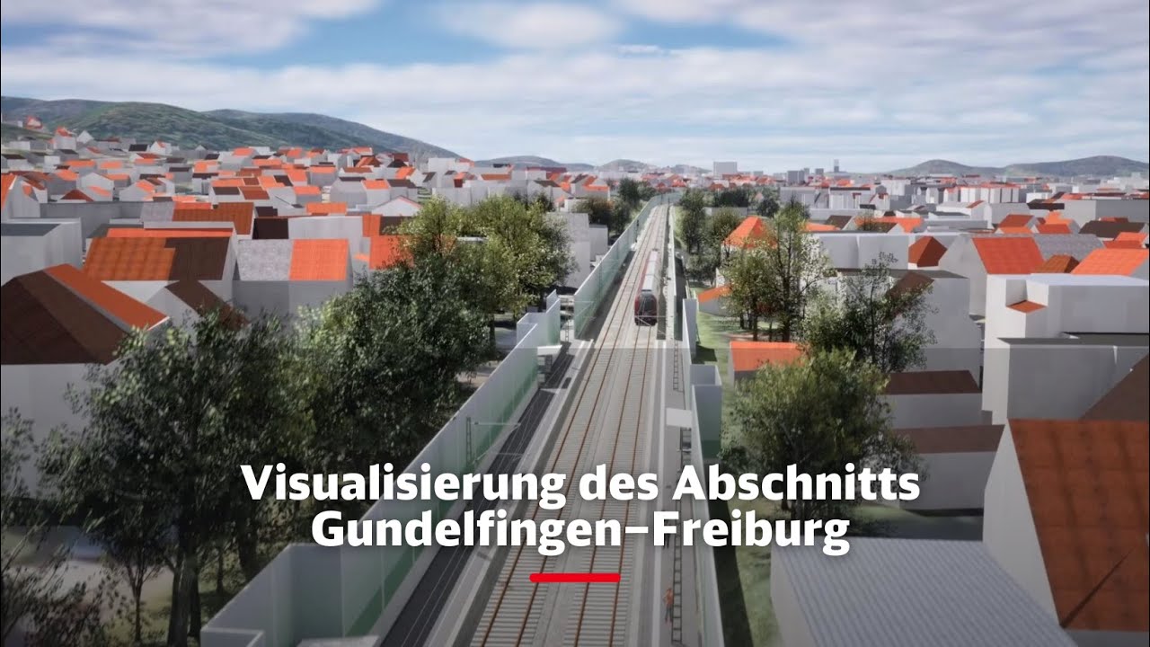 Visualisierung des Abschnitts Gundelfingen–Freiburg (Abschnitt 8.6)