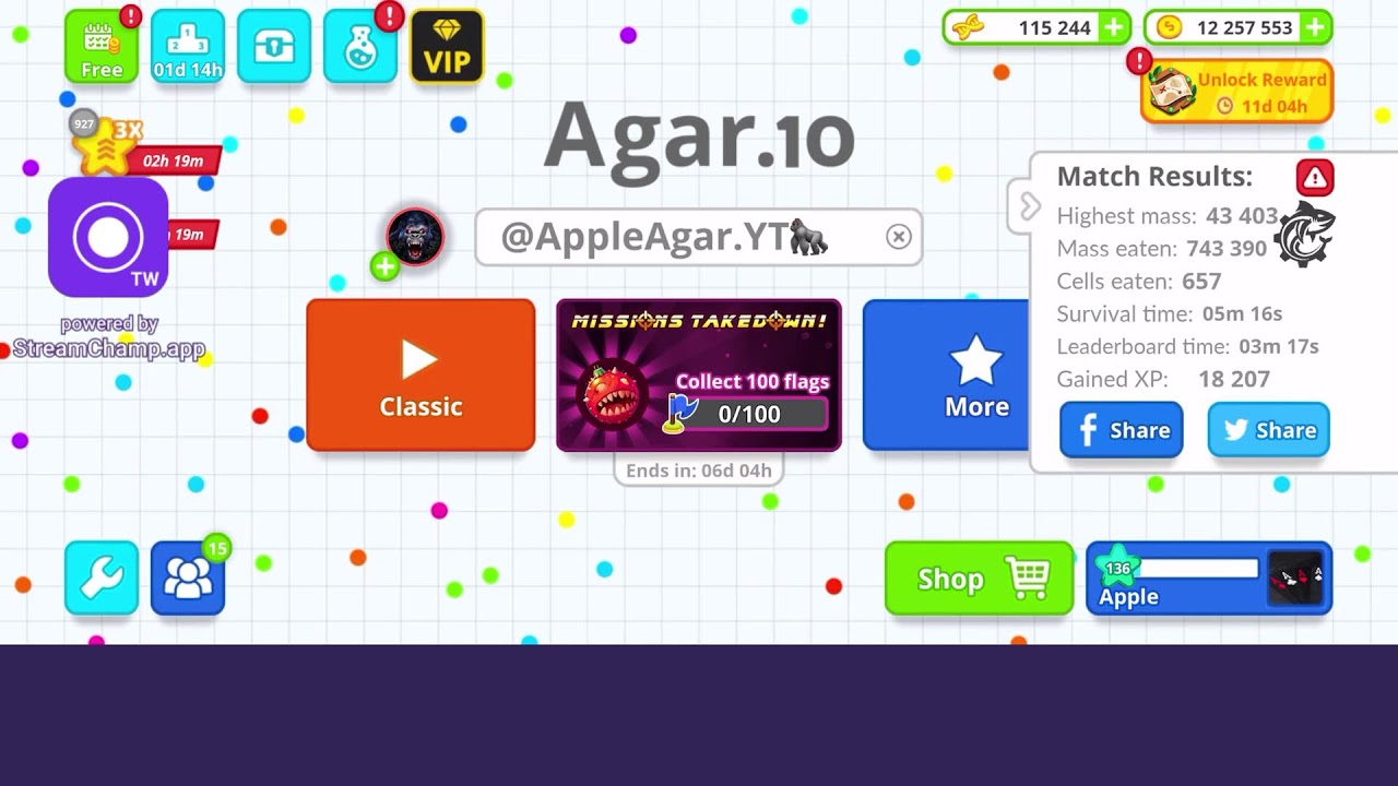 ⛔Agar.io Server⛔ Agario on Mobile with #bots  #AppleAgarLive #Live #Agario #giveaway #100