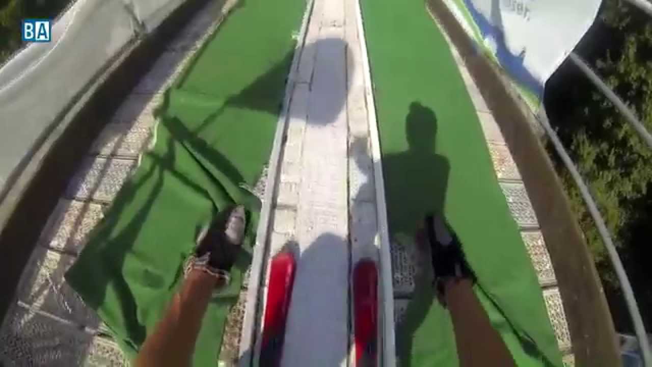 Mit der Kamera auf der Skisprungschanze