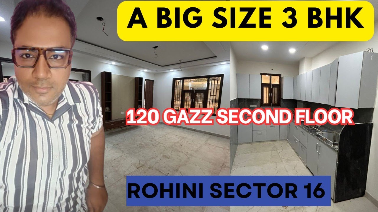 3 BHK BIG SIZE SECOND FLOOR AVAILABLE IN ROHINI SECTOR-16. MUST WATCH 👀. 