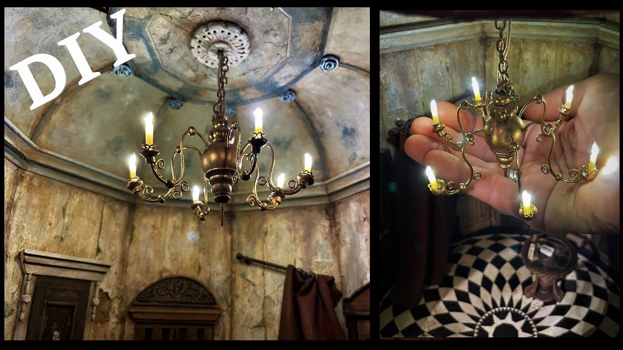 Dollhouse Miniature Lamp 🔥 Chandelier Alice in Wonderland Diorama