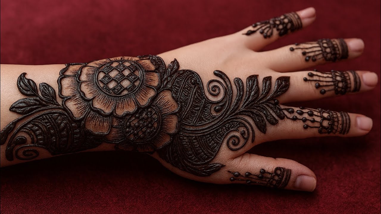 Back hand beautiful and simple mehndi design#back hand now stylish design