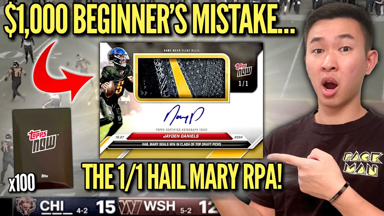 The JAYDEN DANIELS HAIL MARY got a CRAZY 1/1 AUTOGRAPH CARD (I made a $1,000 MISTAKE)! 😳🔥