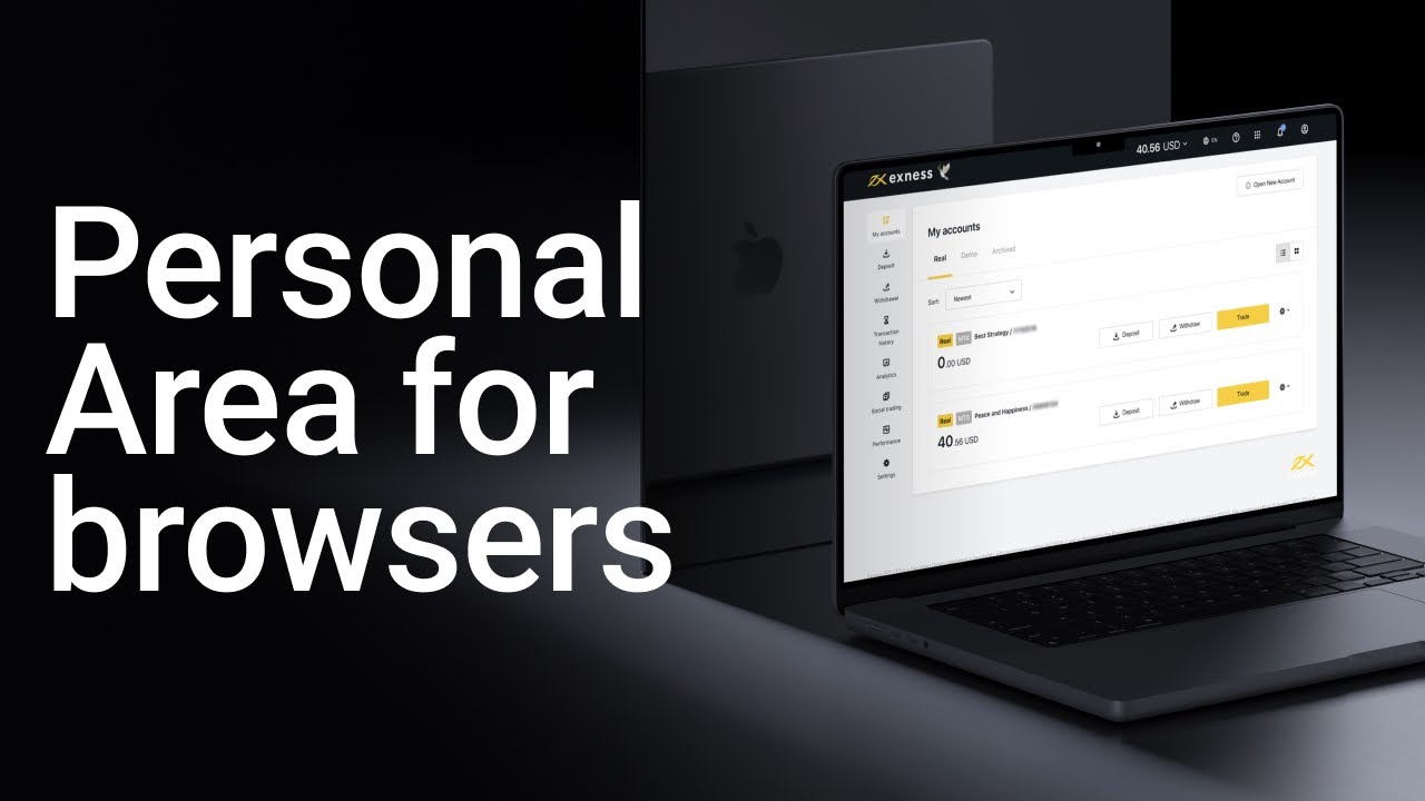 Your guide to EXNESS PERSONAL AREA using a BROWSER
