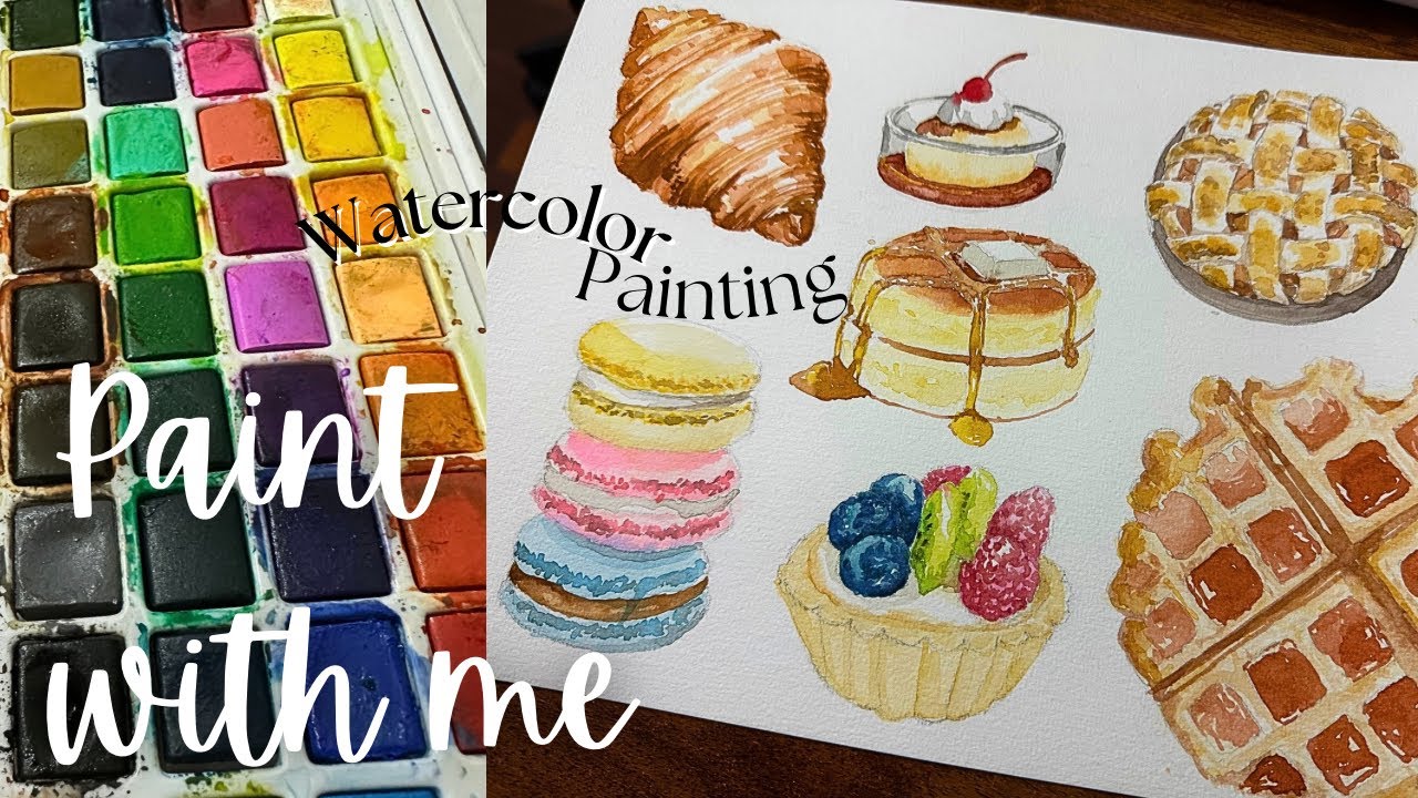 Paint with Me! 🎨 A Chill Day to do Pastry watercolour painting.