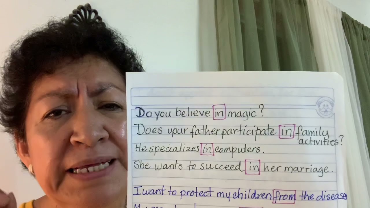 Clase 121 Verbs with prepositions: IN, ON, FOR, FROM, and verb agreement homework