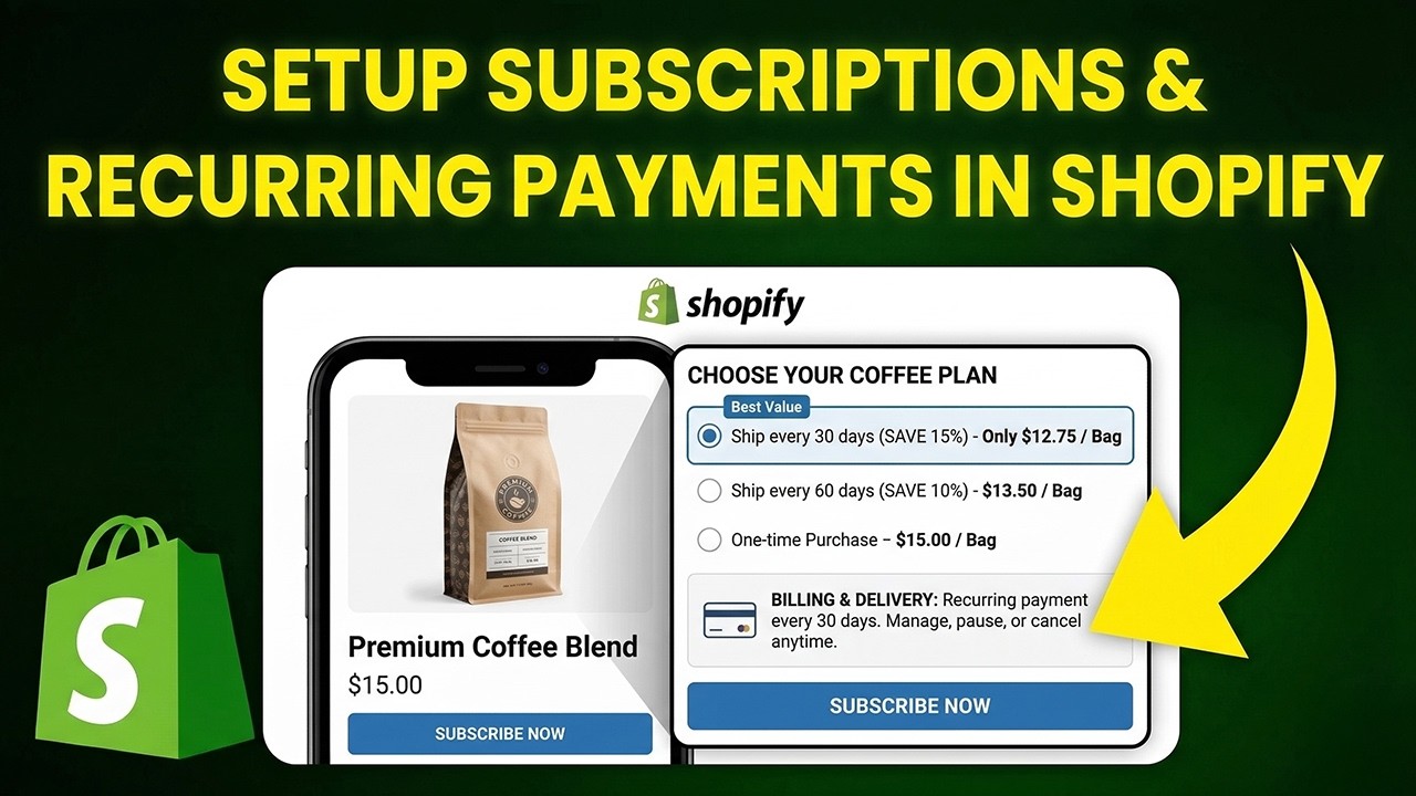 How to Set Up Subscription & Recurring Payments On Shopify (FREE & EASY)