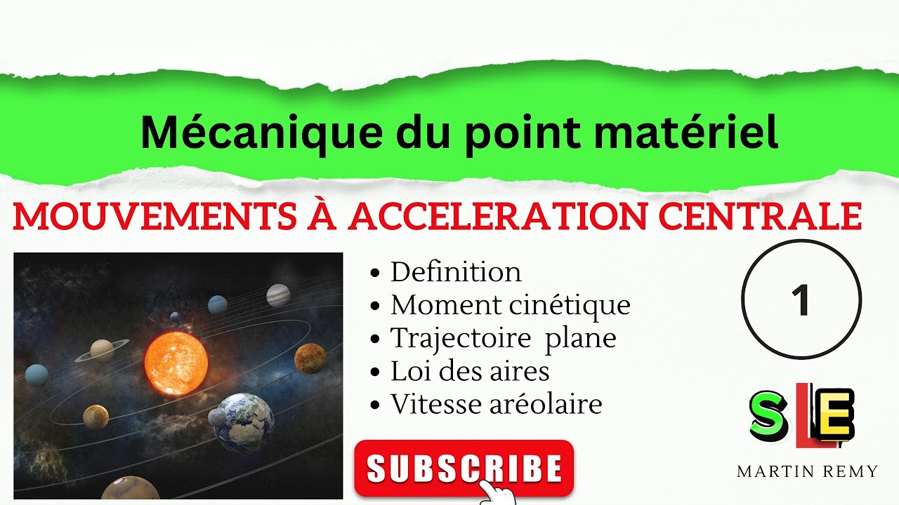 MOUVEMENTS À ACCELERATION CENTRALE, Definitions, explications et loi des Aires
