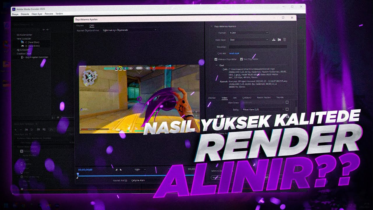 Y&Uuml;KSEK KALİTE RENDER ALMA  | After Effects