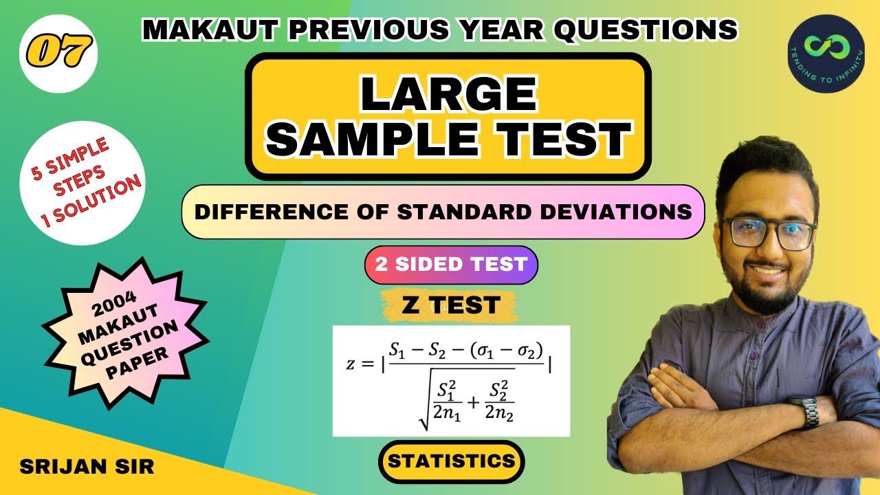 Large Sample Test for Difference of Standard Deviations | 2 Tailed Test | Statistics