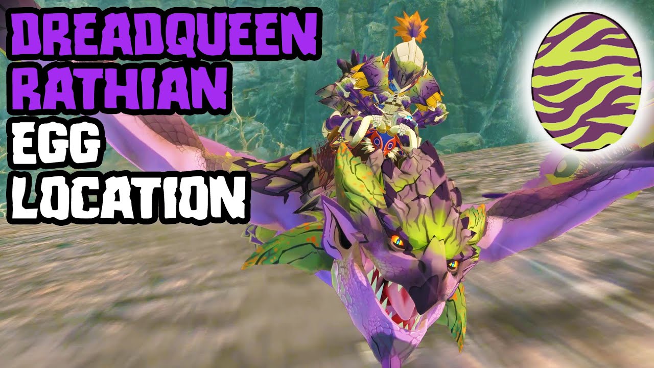 DREADQUEEN RATHIAN EGG LOCATION SR HIGH RANK MONSTER DEN OR COOP EXPLORE VOLCANIC DEN - MHS 2