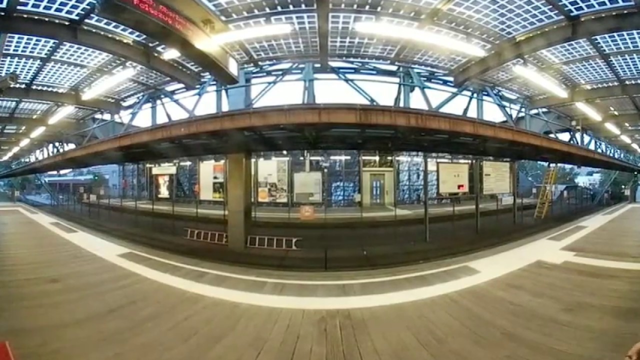 Wuppertal Schwebebahn at Adlerbrücke (360 video)