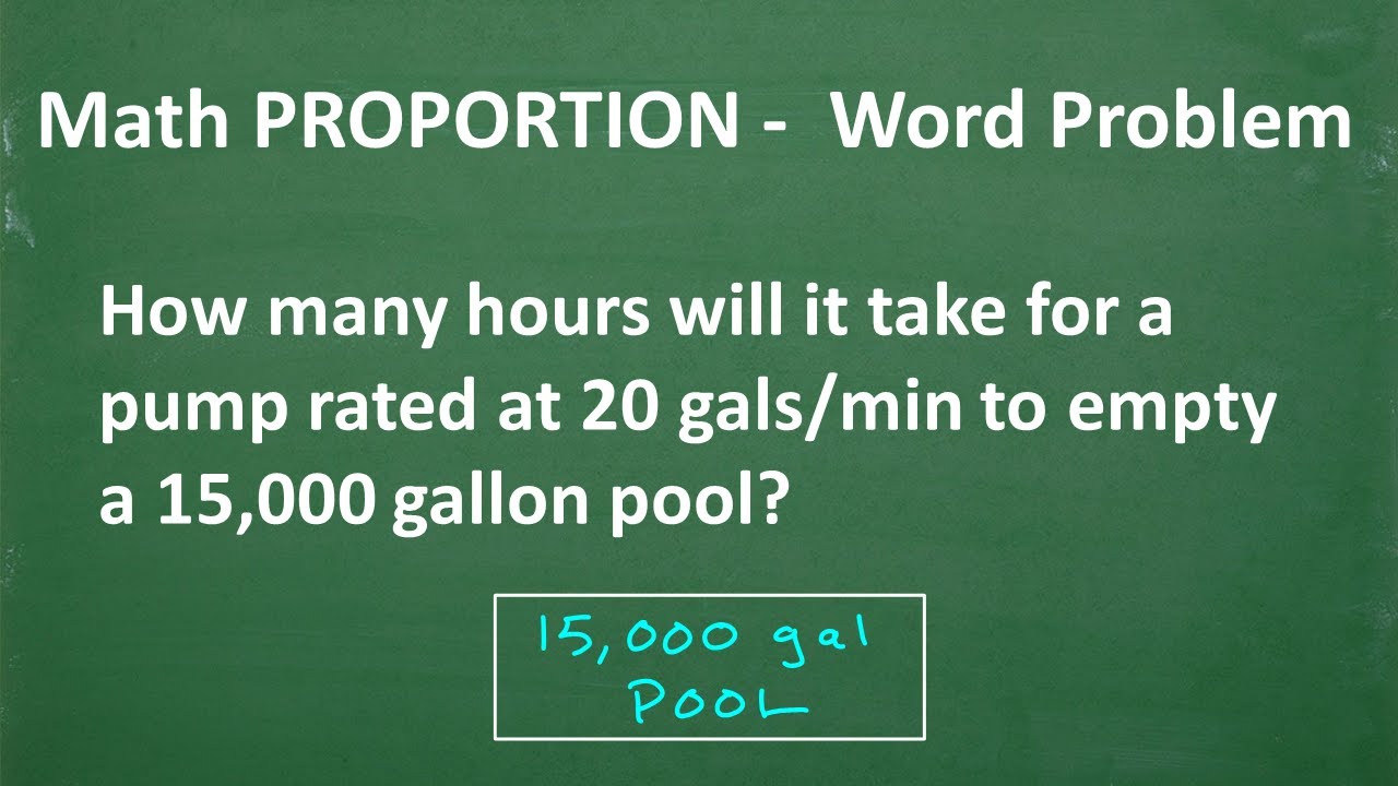 How many hours will it take for a pump rated at 20 gals/min to empty a 15,000 gallon pool?
