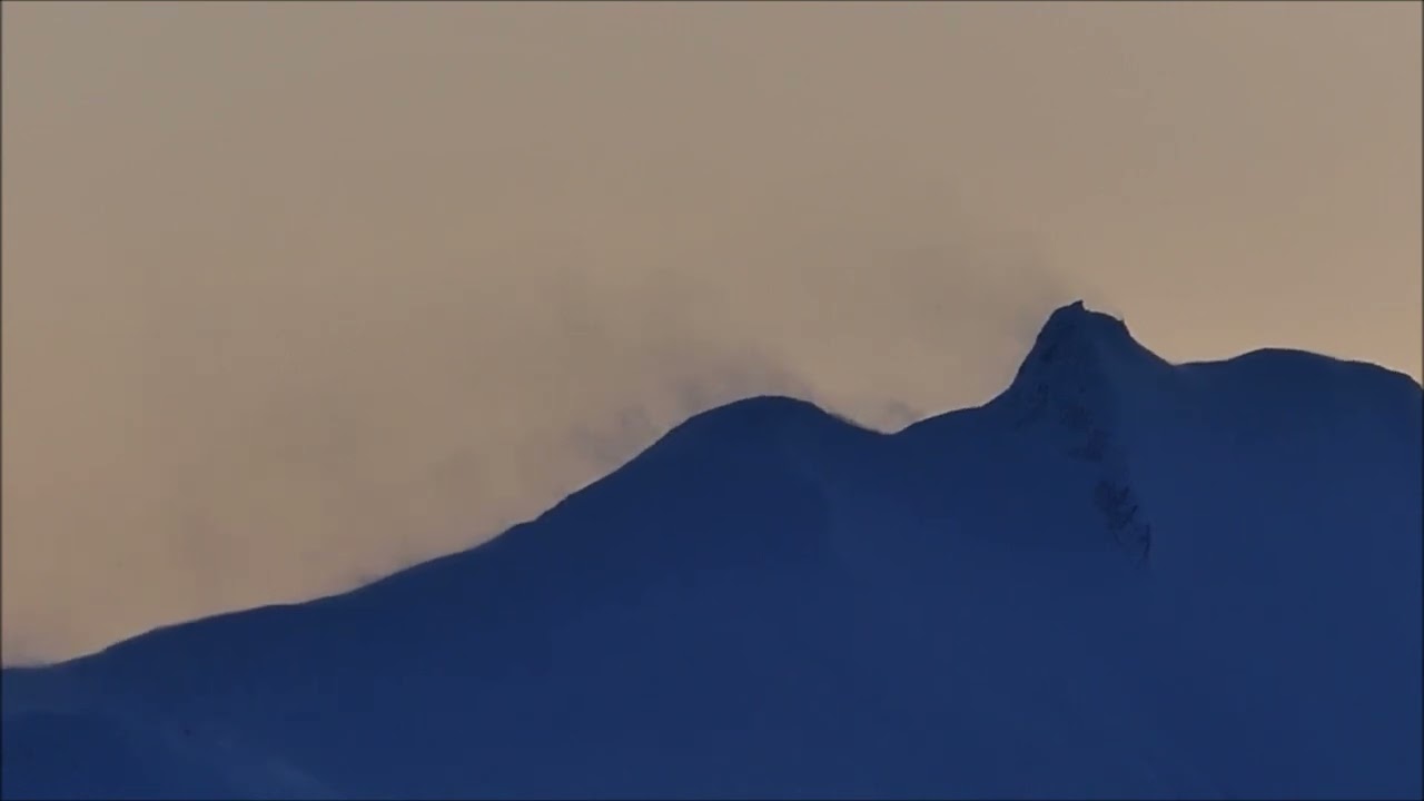 The Chilkat Mountains at Sunset on a Windy Day