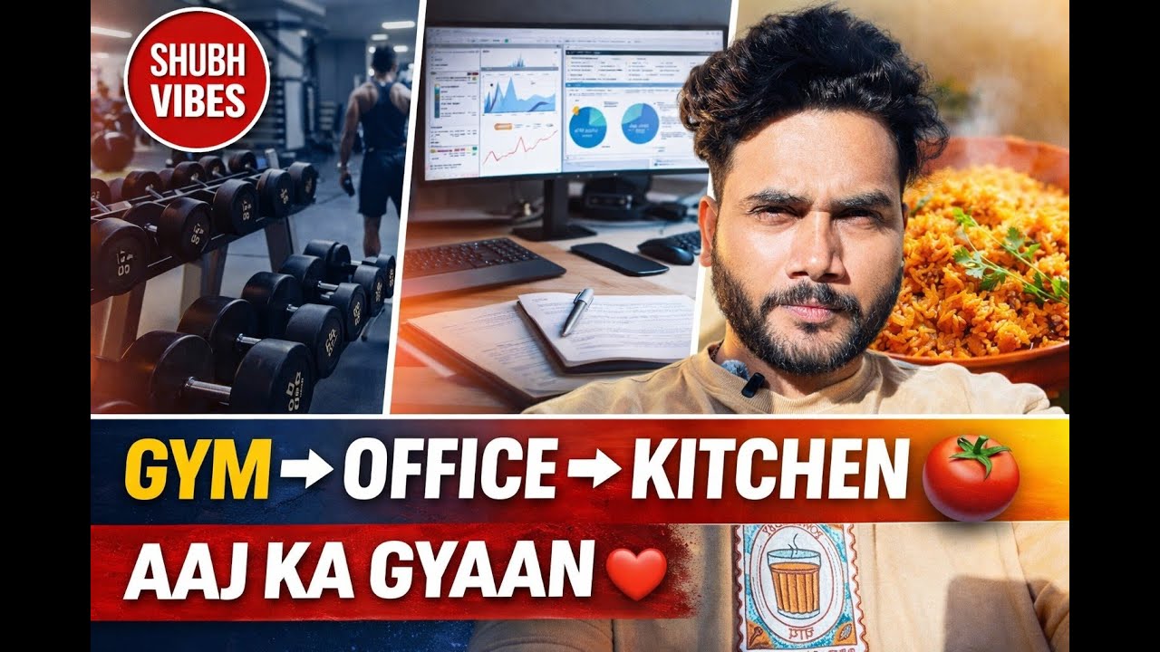 Gym, Office & Homemade Tomato Rice 🍅 | Aaj Ka Gyaan ❤️