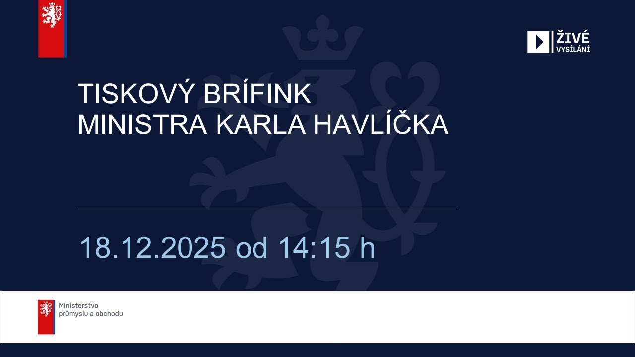 Tiskový brífink ministra Karla Havlíčka