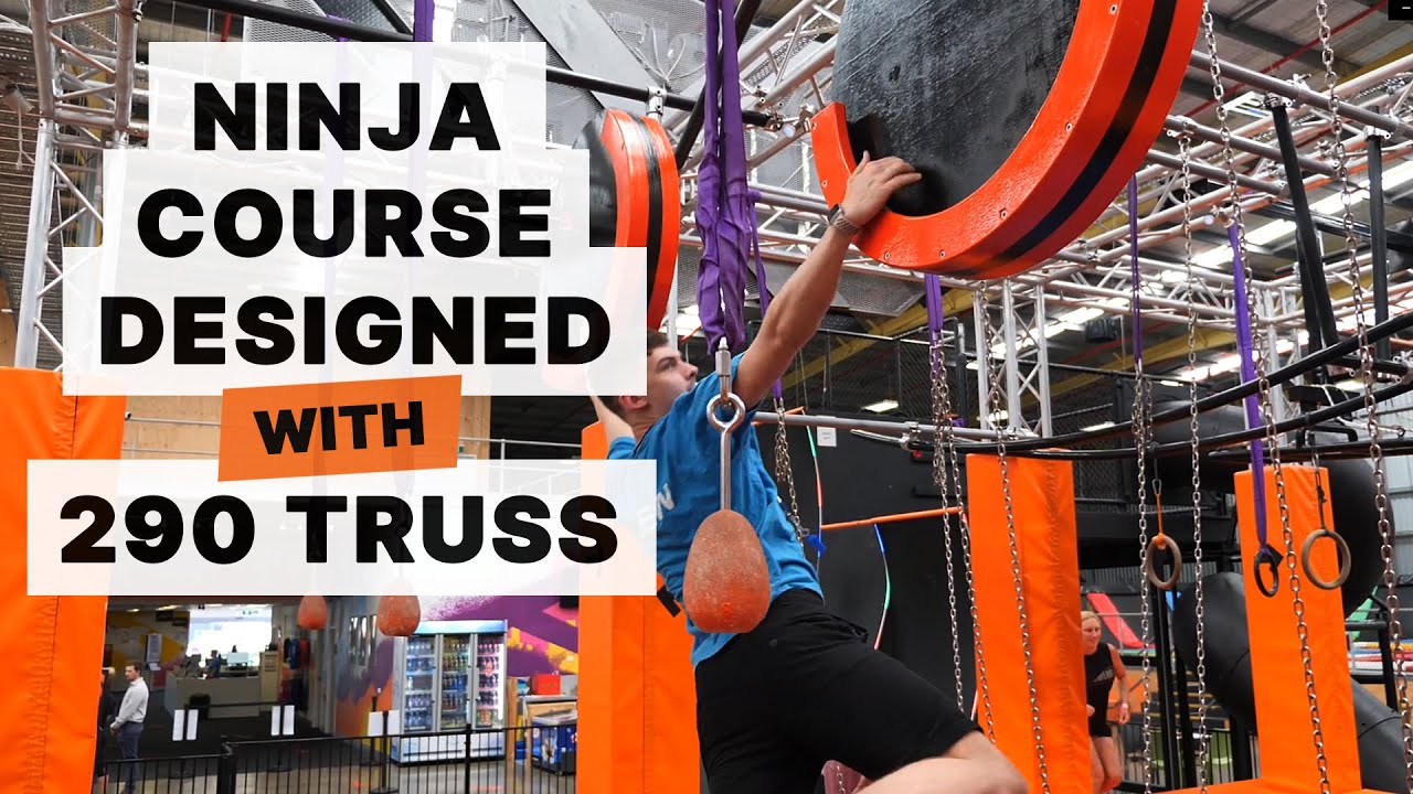 Australian NINJA course - designed with 290 box lighting truss.