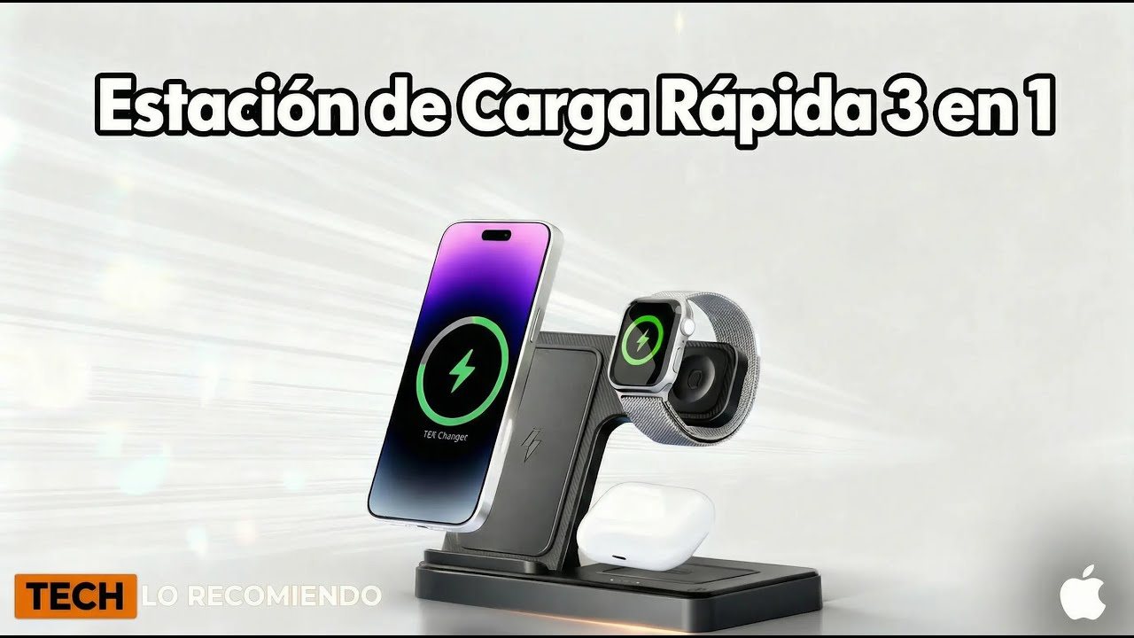 El cargador perfecto para iPhone, Apple Watch y AirPods ¡3 en 1!