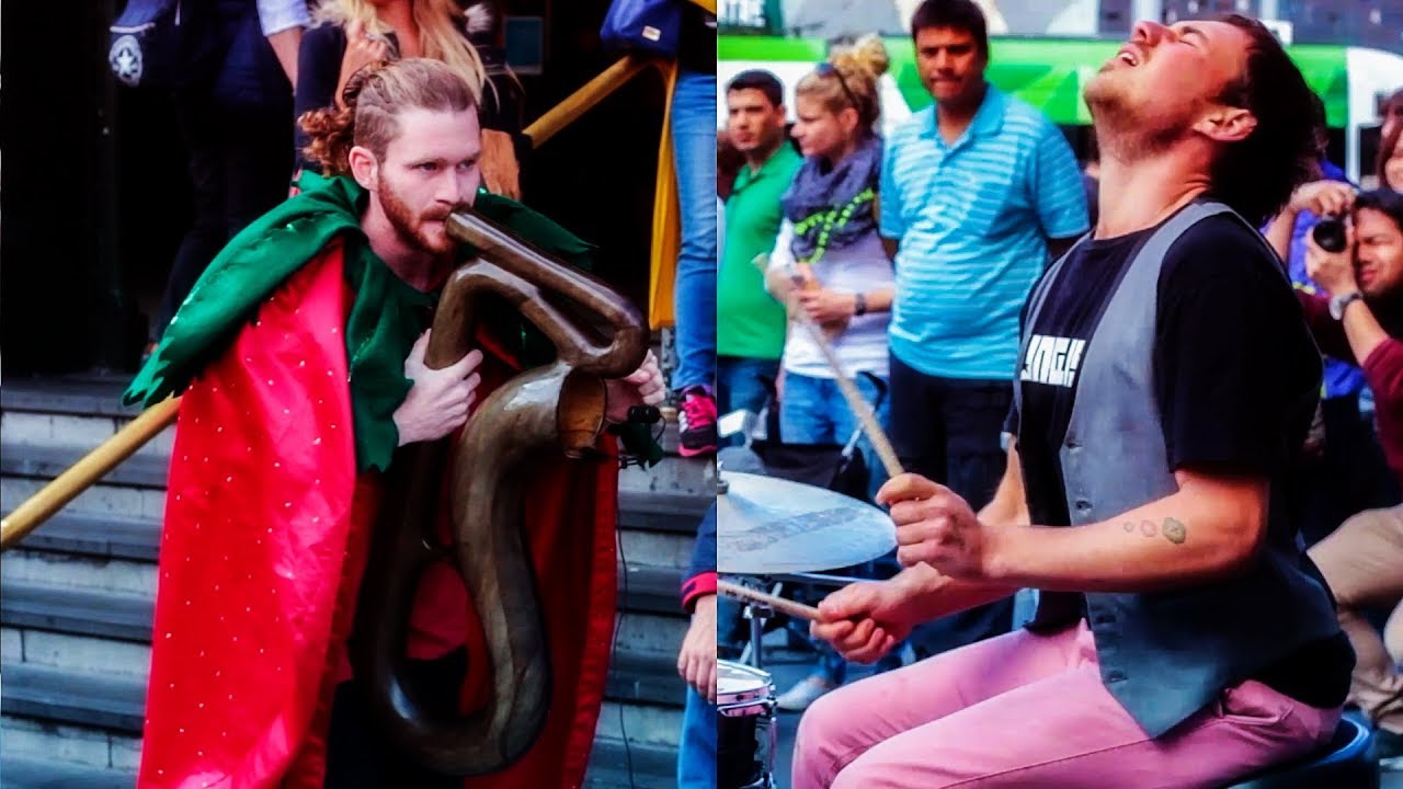 Crazy Busking D&B, Trance and Dubstep, Live On the Street