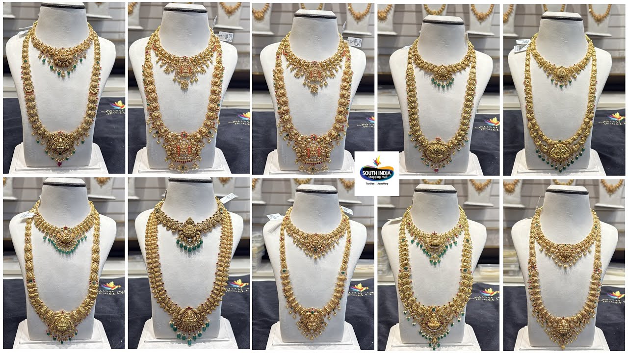 Haram with necklace sets/Lightweight gold jewellery set/Lightweight necklaces/Latest haram designs 
