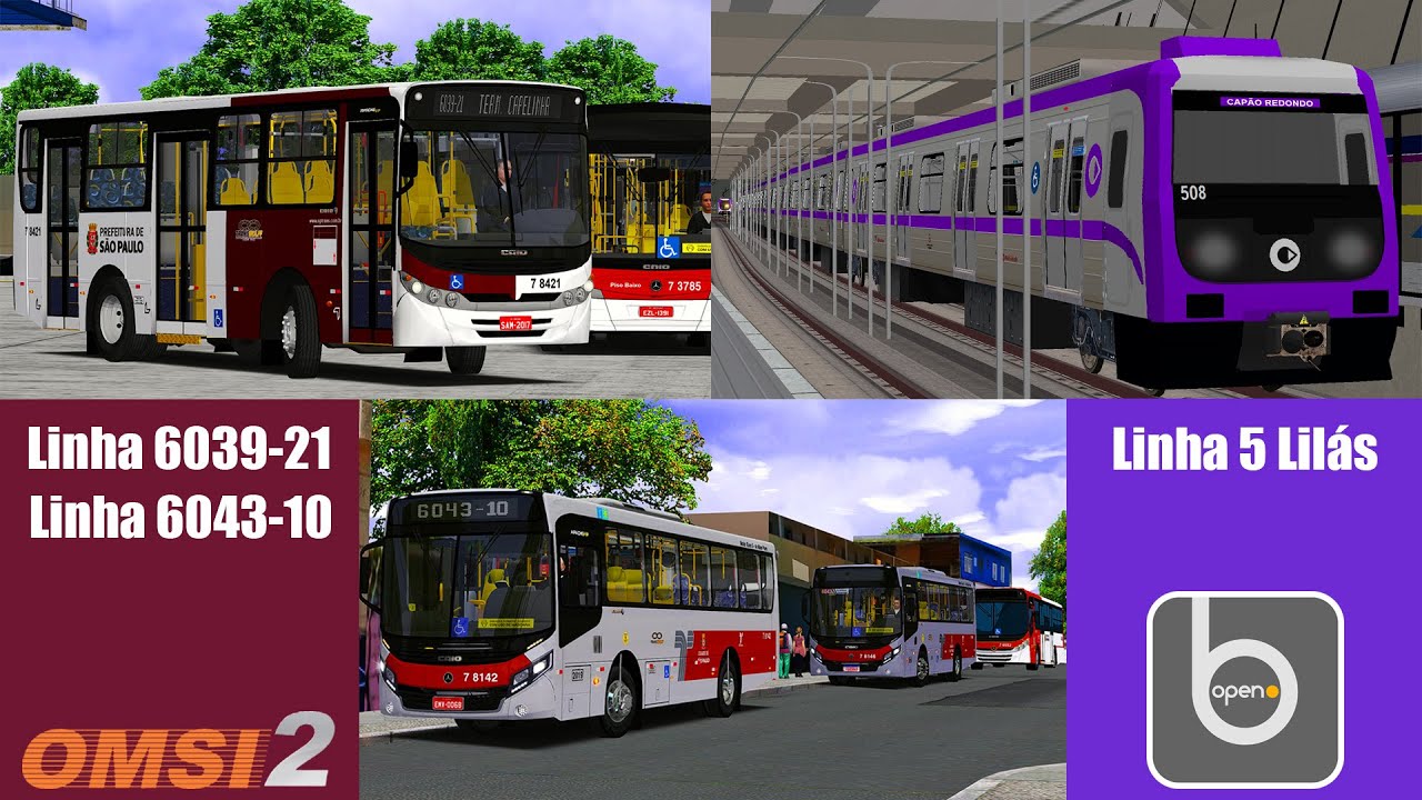 OMSI 2 / Open BVE | Cohab Jd. São Bento x Jd. Capelinha - Linhas: 6039-21, 5 Lilás e 6043-10