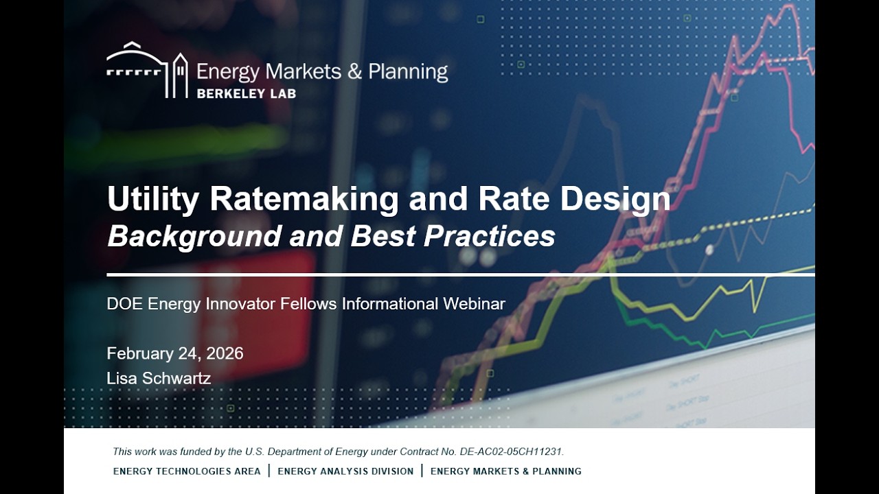 DOE Fellows informational webinar: Rate Design