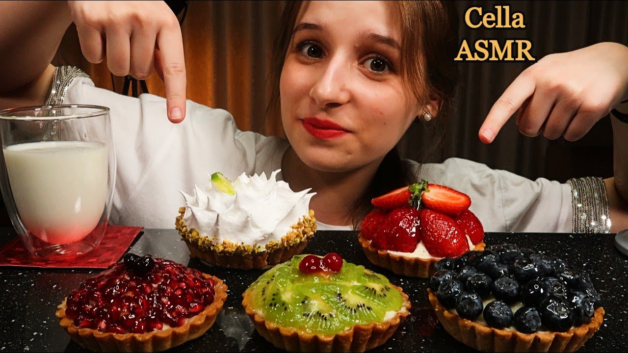 Asmr Eating Fruit | Asmr Various Fruit Tarts Compilation | DESSERT MUKBANG