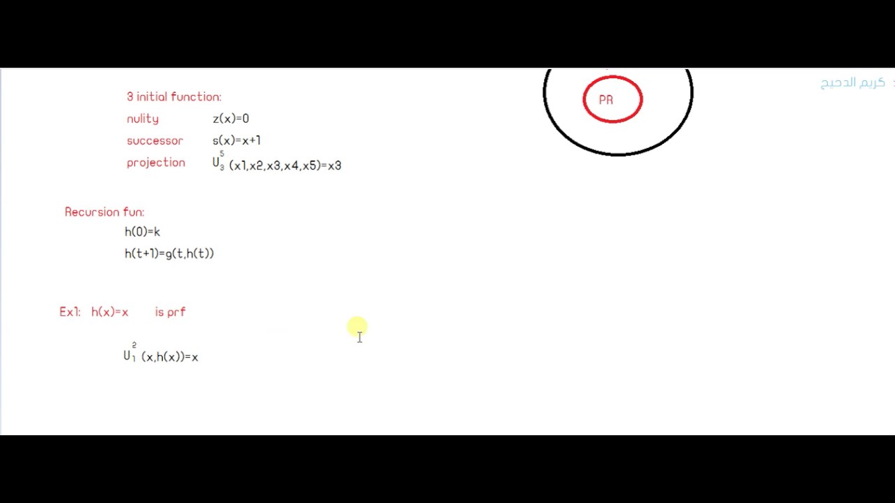 primitive recursive function