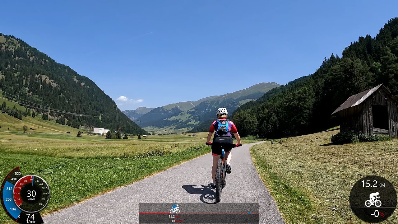 90 minute Sunshine Vinschgau MTB Indoor Cycling Workout with Garmin Display 4K