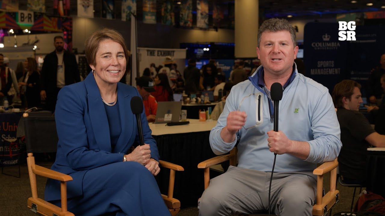 Massachusetts Governor Maura Healey makes Super Bowl LX prediction from Radio Row