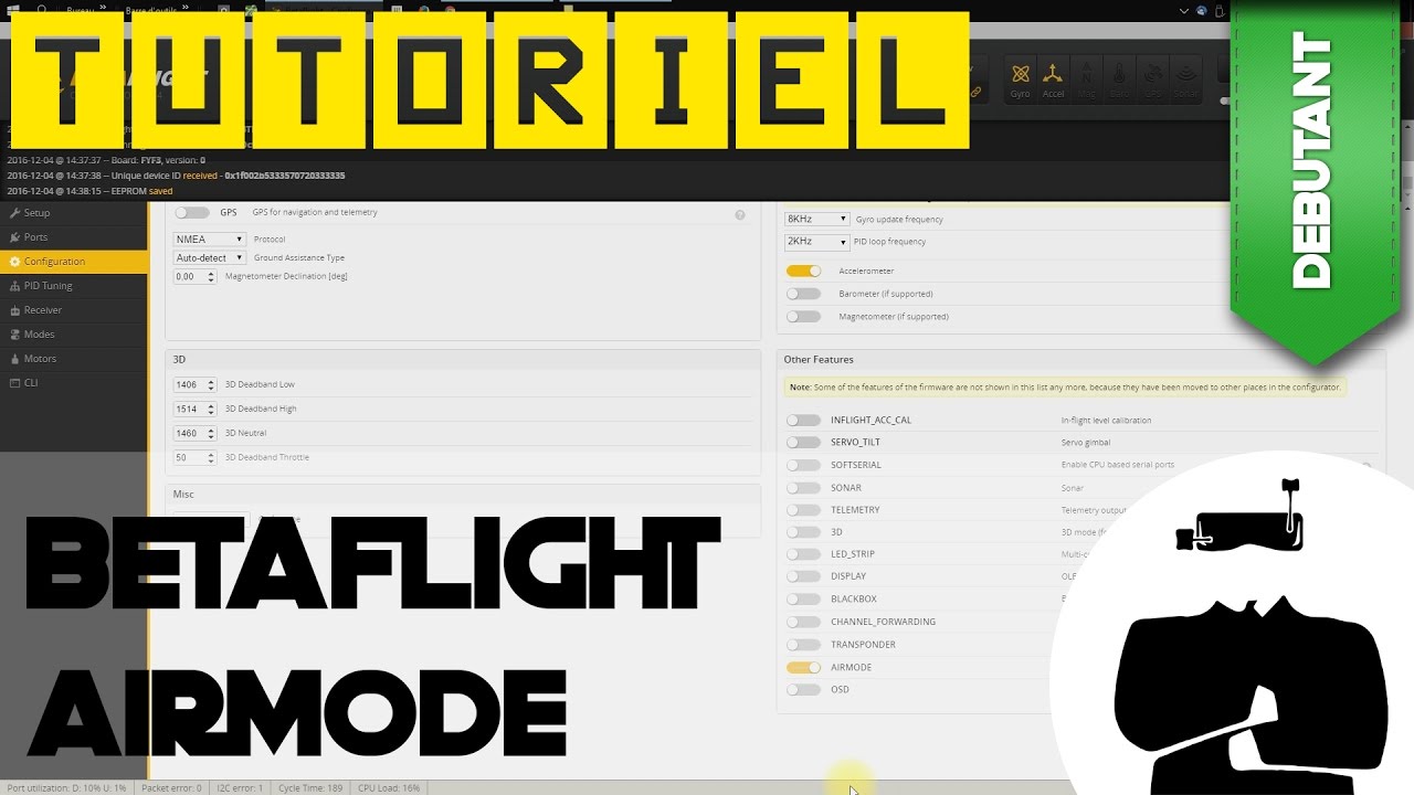 Tutoriel débutant drone FPV en français - Betaflight, airmode