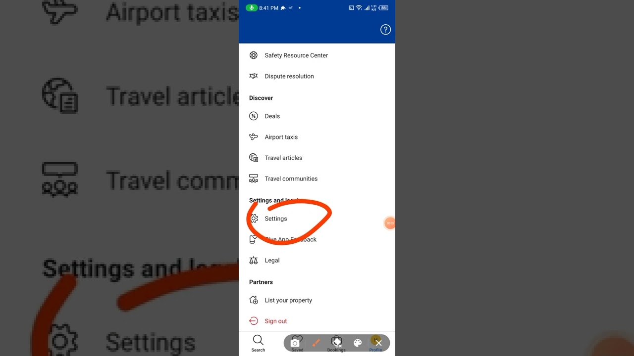 how to change currency settings on booking.com from Android or iphone?