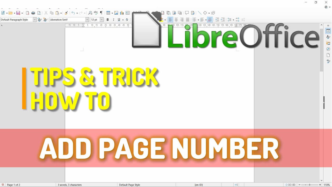 LibreOffice Writer How To Add Page Number