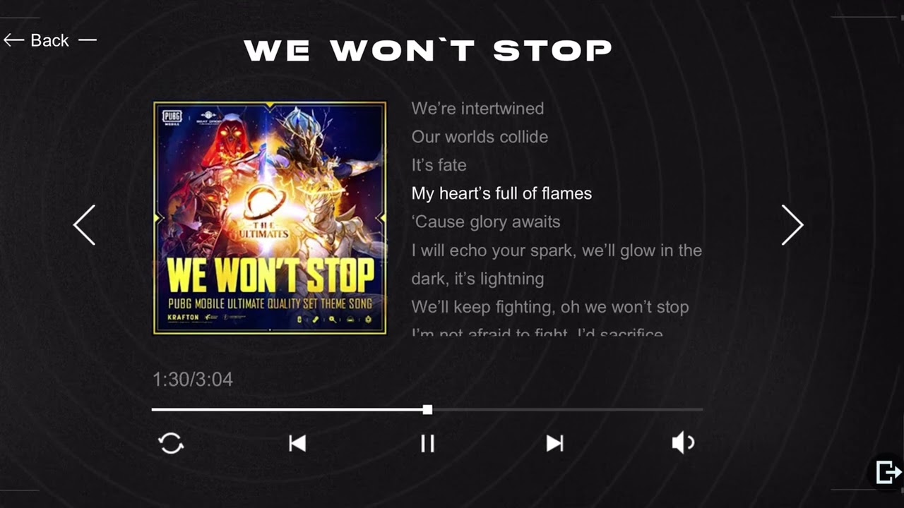 PUBG Mobile 2.2 Theme Song - We Won&rsquo;t Stop (My Heart&rsquo;s Full Of Flames) with official lyrics