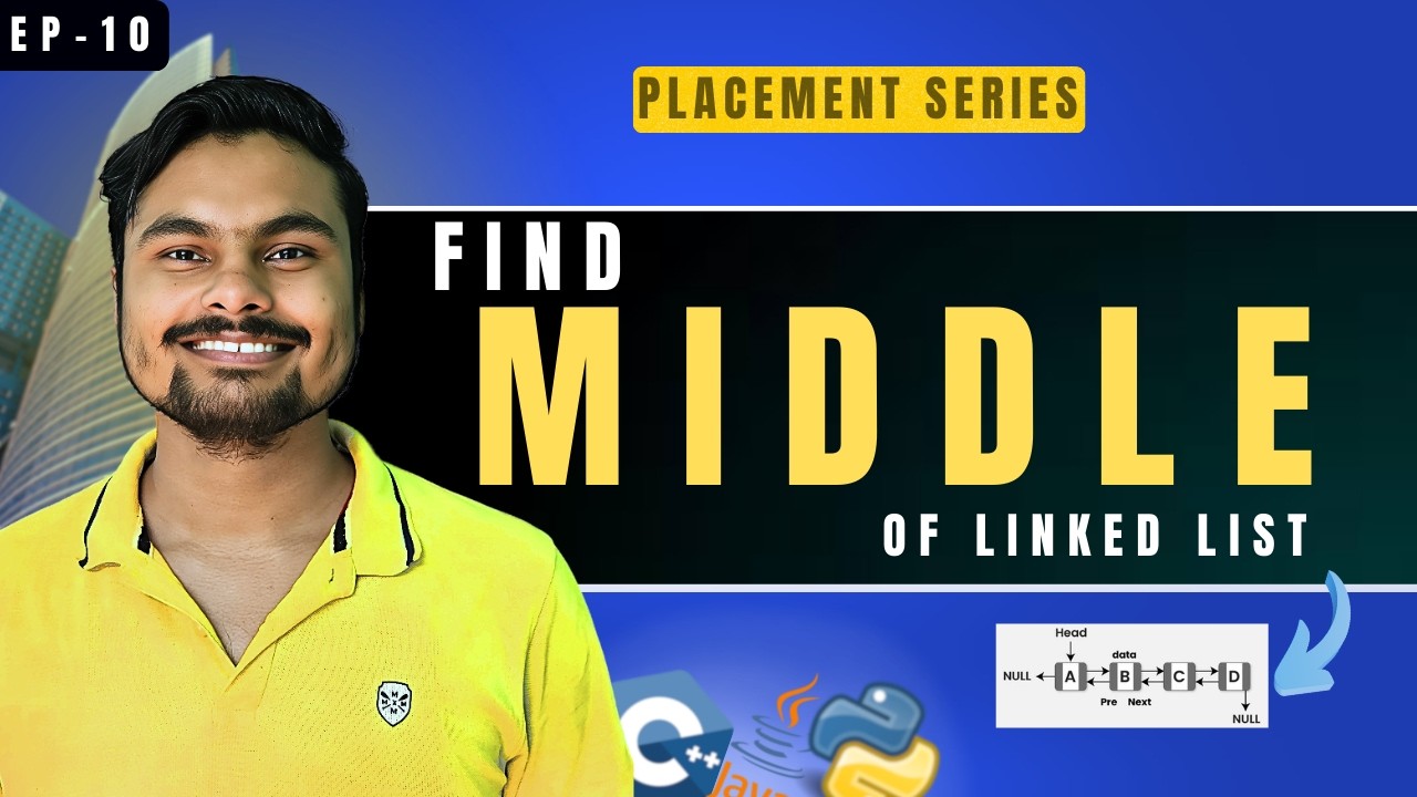 Find Middle of Linked List | LeetCode 876  | Fast & Slow Pointer (Java, C++, Python)