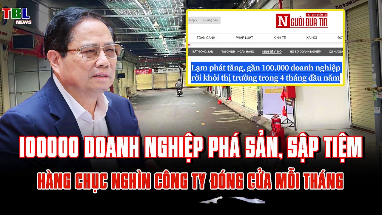 HƠN 100000 DOANH NGHIỆP PHÁ SẢN, SẬP TIỆM - HÀNG CHỤC NGHÌN CÔNG TY ĐÓNG CỬA MỖI THÁNG | TBL News