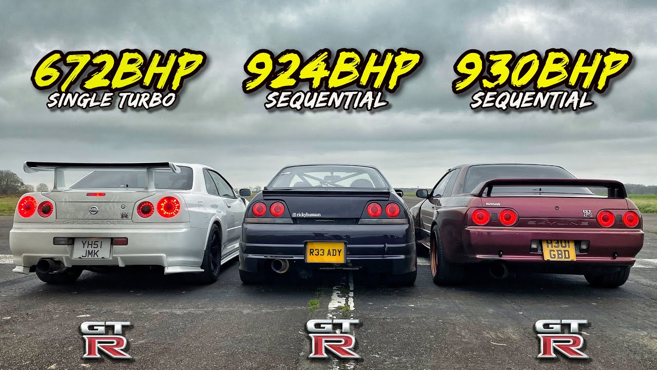 КОГДА ЛЕГЕНДЫ ГОНЯЮТСЯ, ЧАСТЬ 3.. NISSAN R34 GTR против R33 GTR против R32 GTR