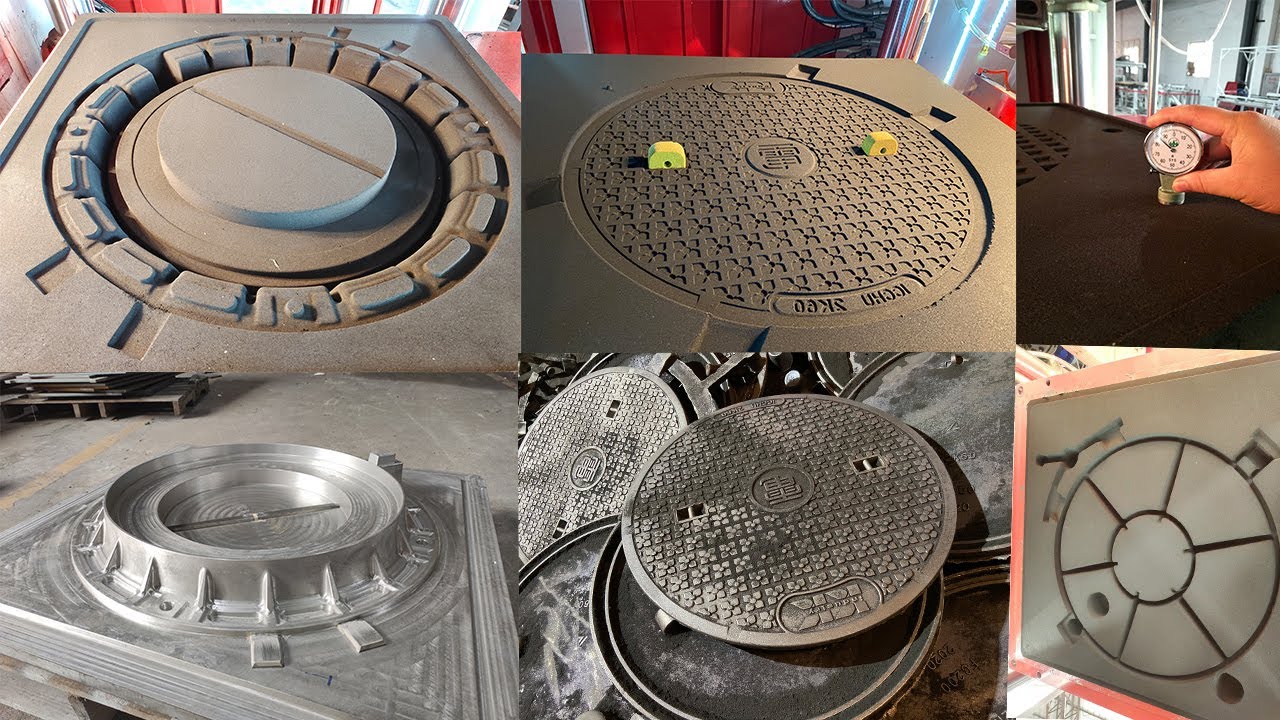 Fully automatic horizontal molding machine to produce manhole cover castings