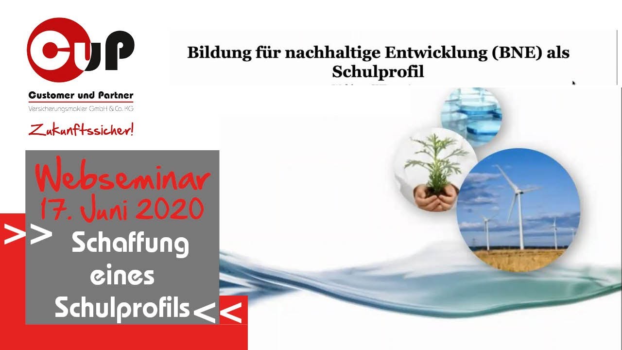 Webseminar Schaffung eines Schulprofils: Bildung für nachhaltige Entwicklung