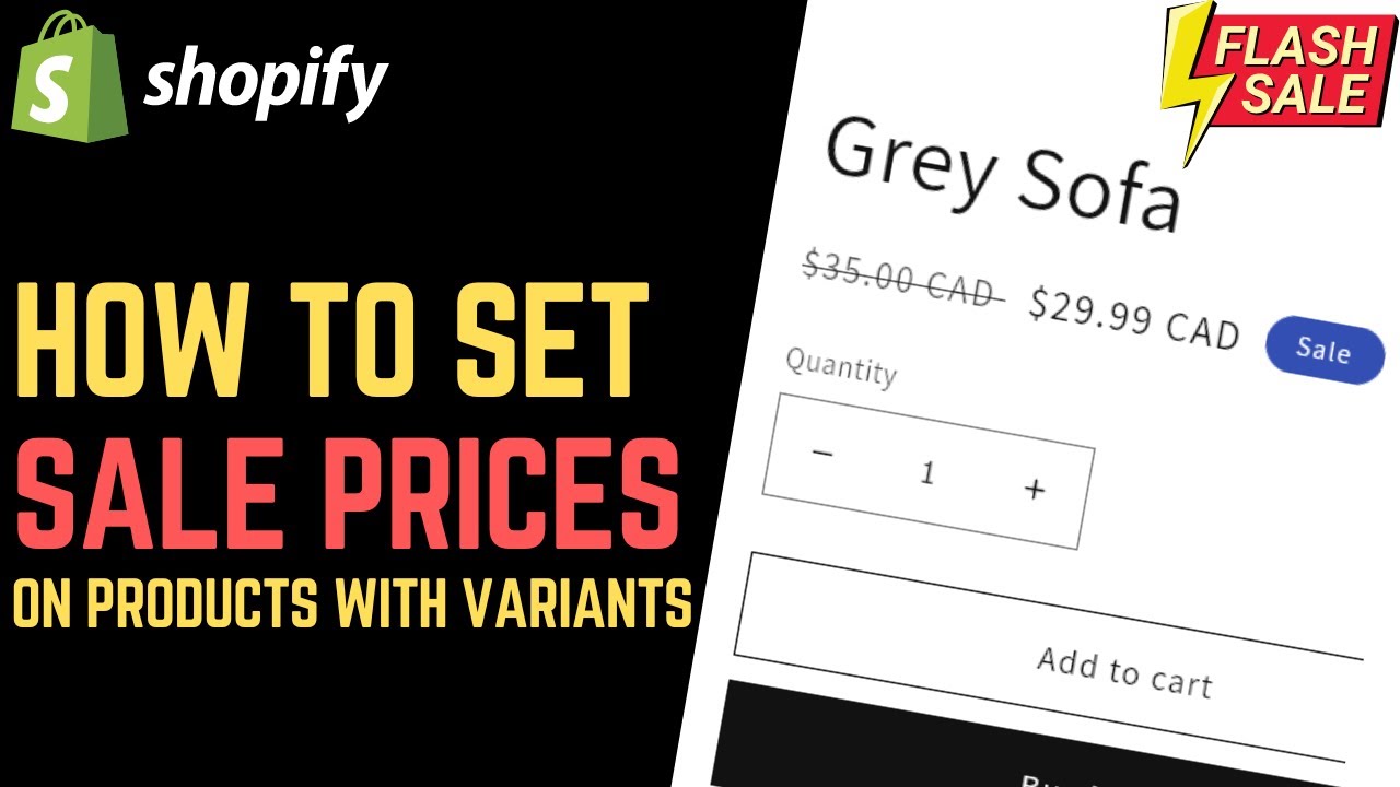 Shopify: как установить цены распродажи для товаров с вариантами