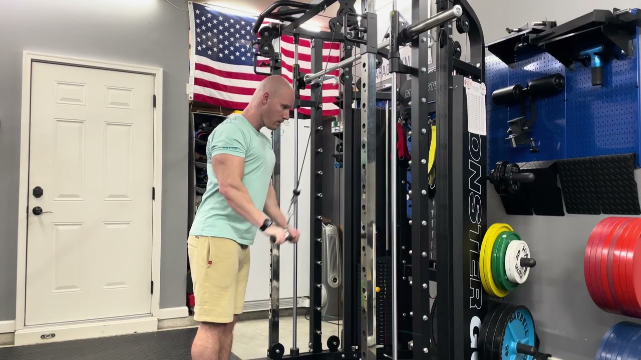 Cable Straight Bar Tricep Extensions 5-5-5 | Spitz Fitness Exercise Tutorial