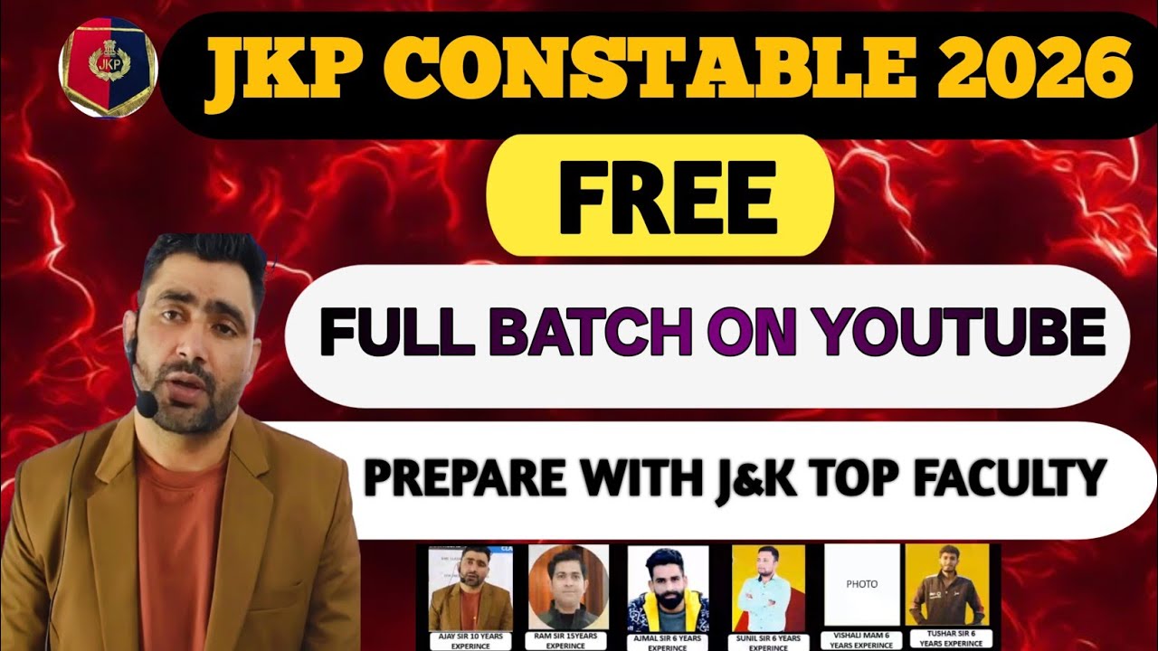 JKP CONSTABLE 2026// FREE CLASS//YOUTUBE// #jkssb #jkssbexam #jkp #jkpsi #faa 