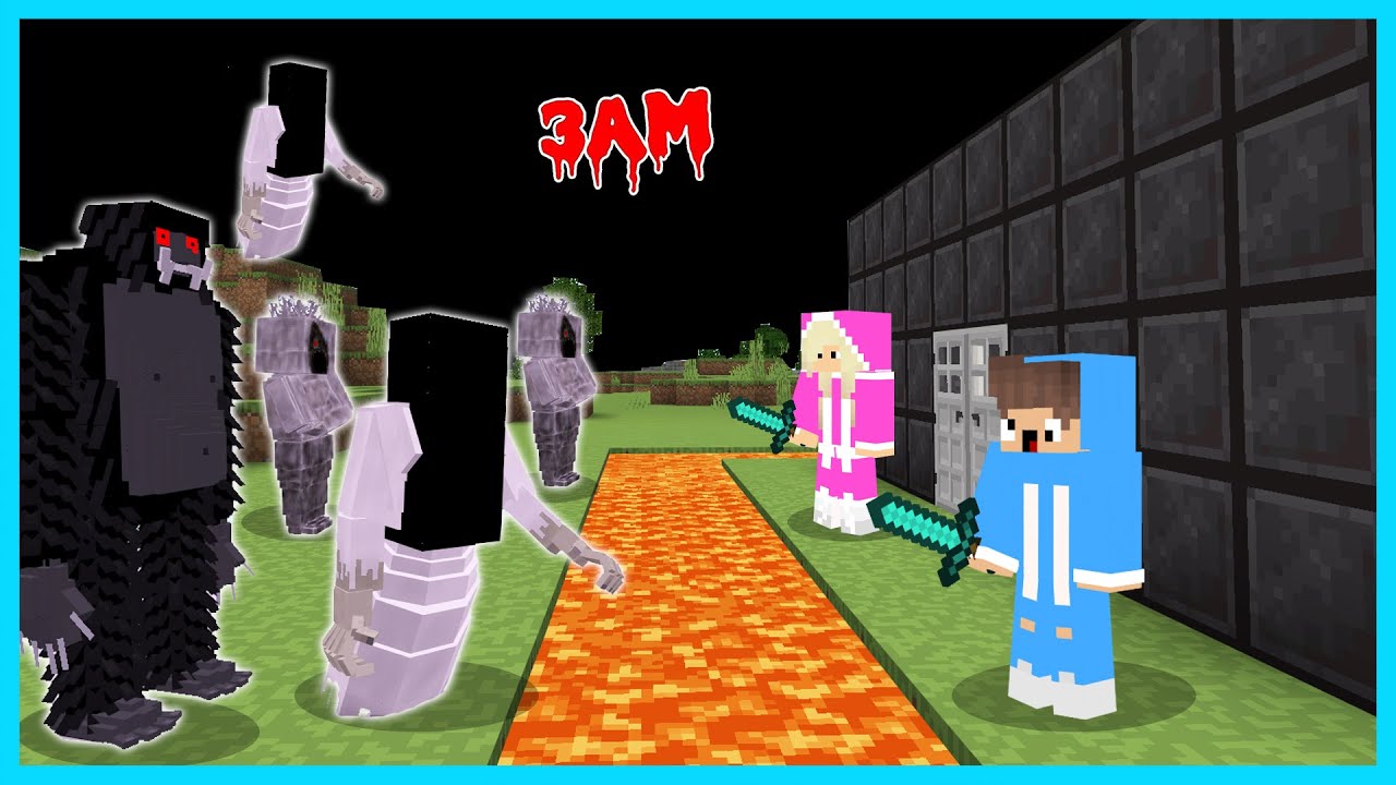 MIPAN & ZUZUZU BUAT RUMAH AMAN VS SETAN KUNTILANAK DAN POCONG DI MINECRAFT SURVIVAL! SEREM BANGET