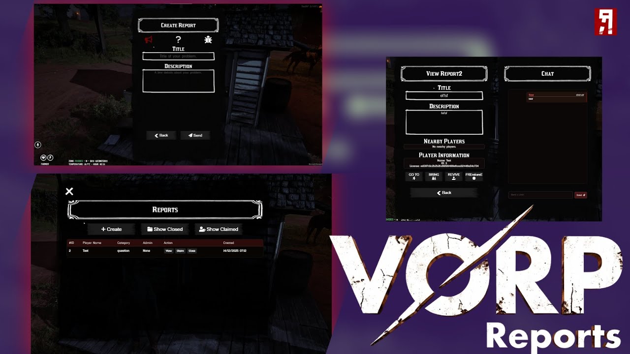 VORP Reports &ndash; Advanced Player Reporting System for RedM with Admin Tools & Discord Logs