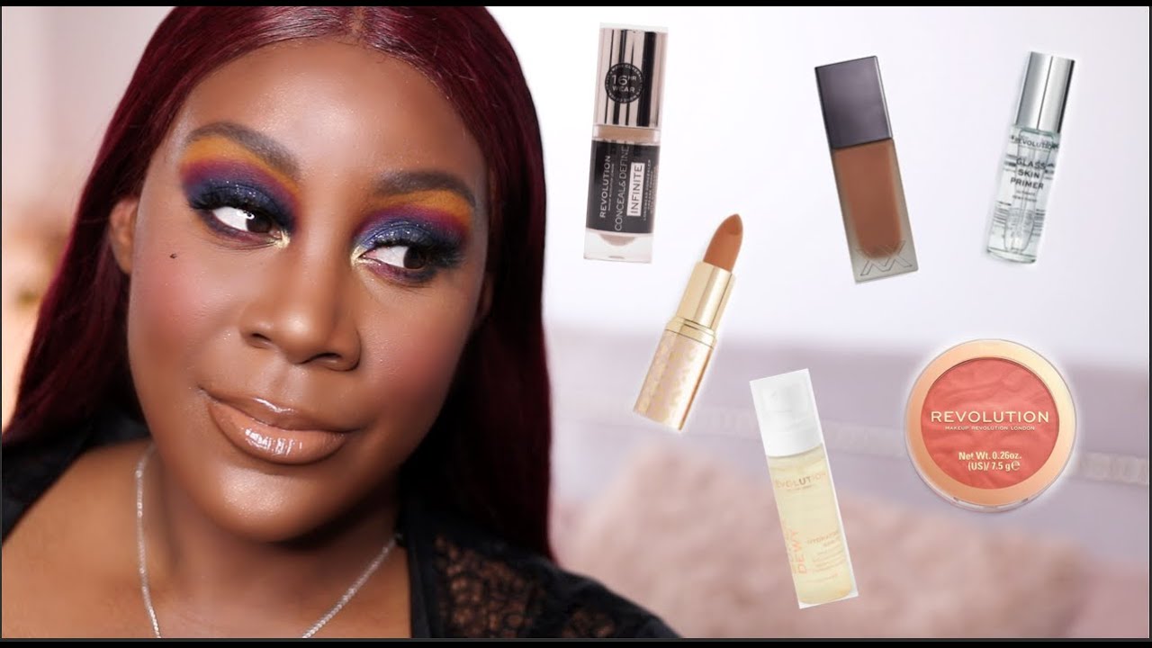 Full Face Using REVOLUTION MAKEUP | Full glam on dark skin | Miss Sydz