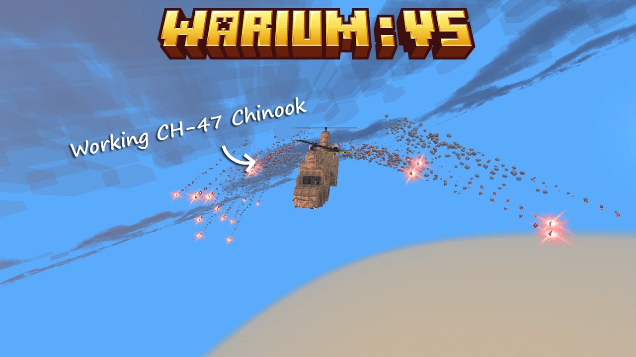 Working CH-47 Chinook in Minecraft  - Warium Mod