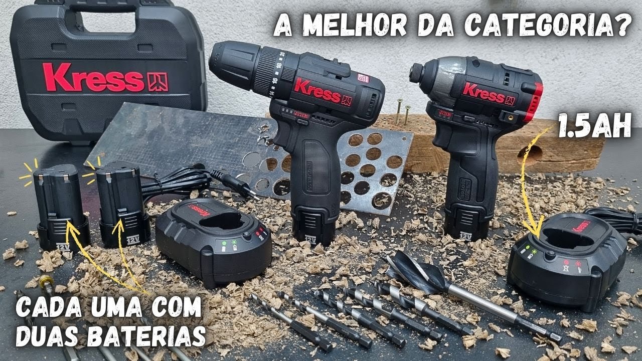 KRESS Combo 12v - Furadeira Parafusadeira e Parafusadeira de Impacto! Superou as Expectativas! | F12