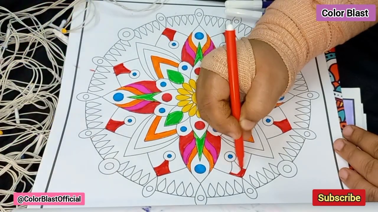 Satisfying Mandala Magic Coloring 🎨 | Calm & Creative Art  @ColorBlastOfficial
