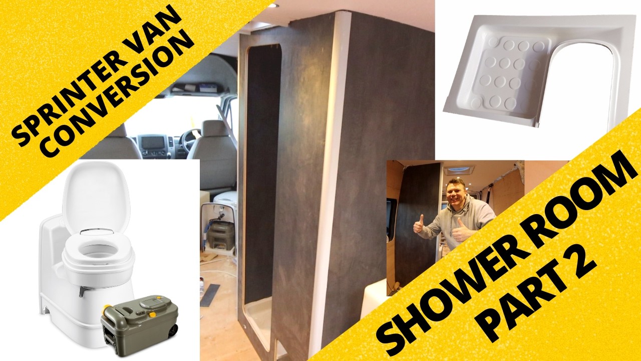 SPRINTER SELF BUILD DIY CAMPER VAN CONVERSION | SHOWER CUBICAL BUILD PART 2   4K