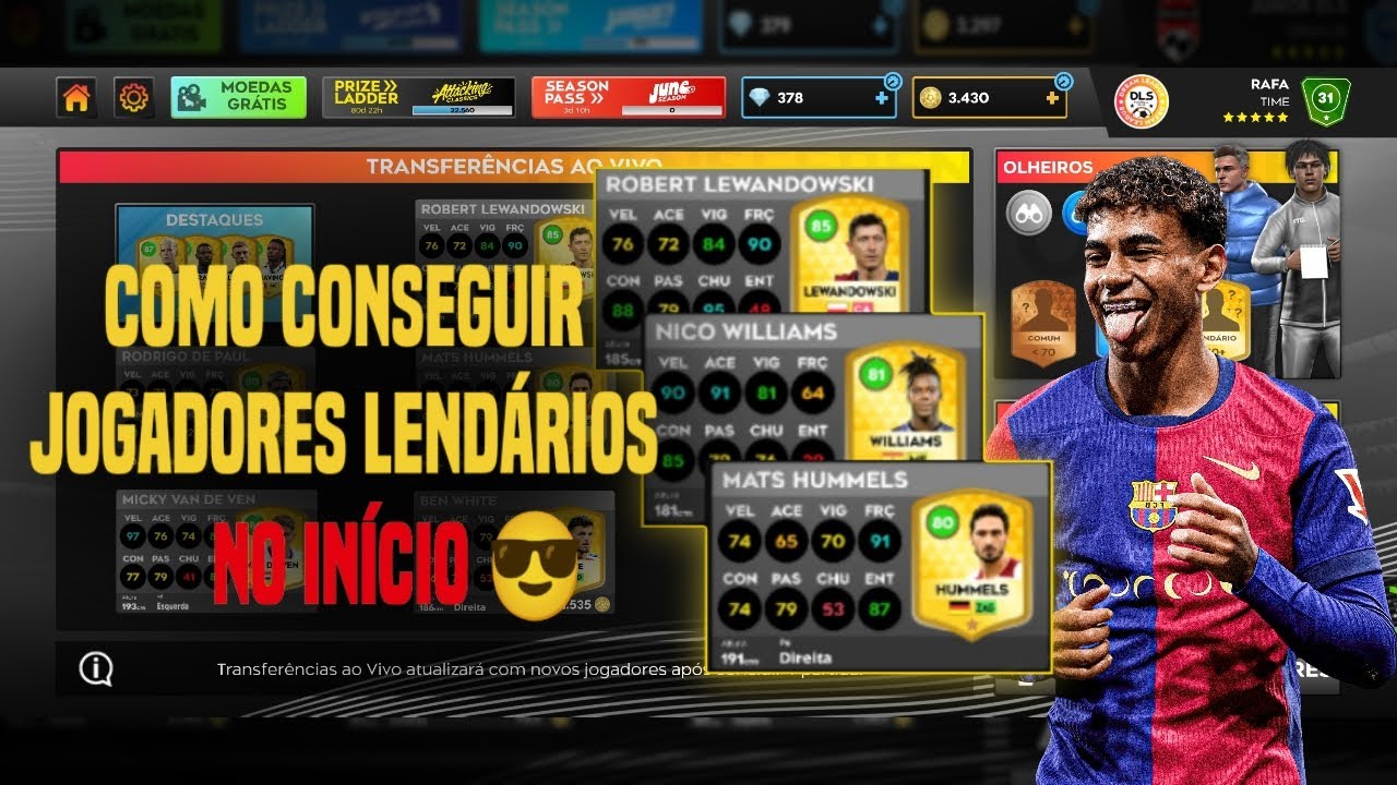 DLS 25 | Como conseguir jogadores lendários de forma rápida no Dream League Soccer 25